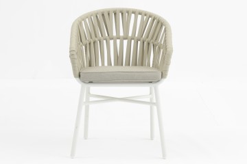 Outdoor dining stackable aluminum rattan bistro rope chair-AD872011