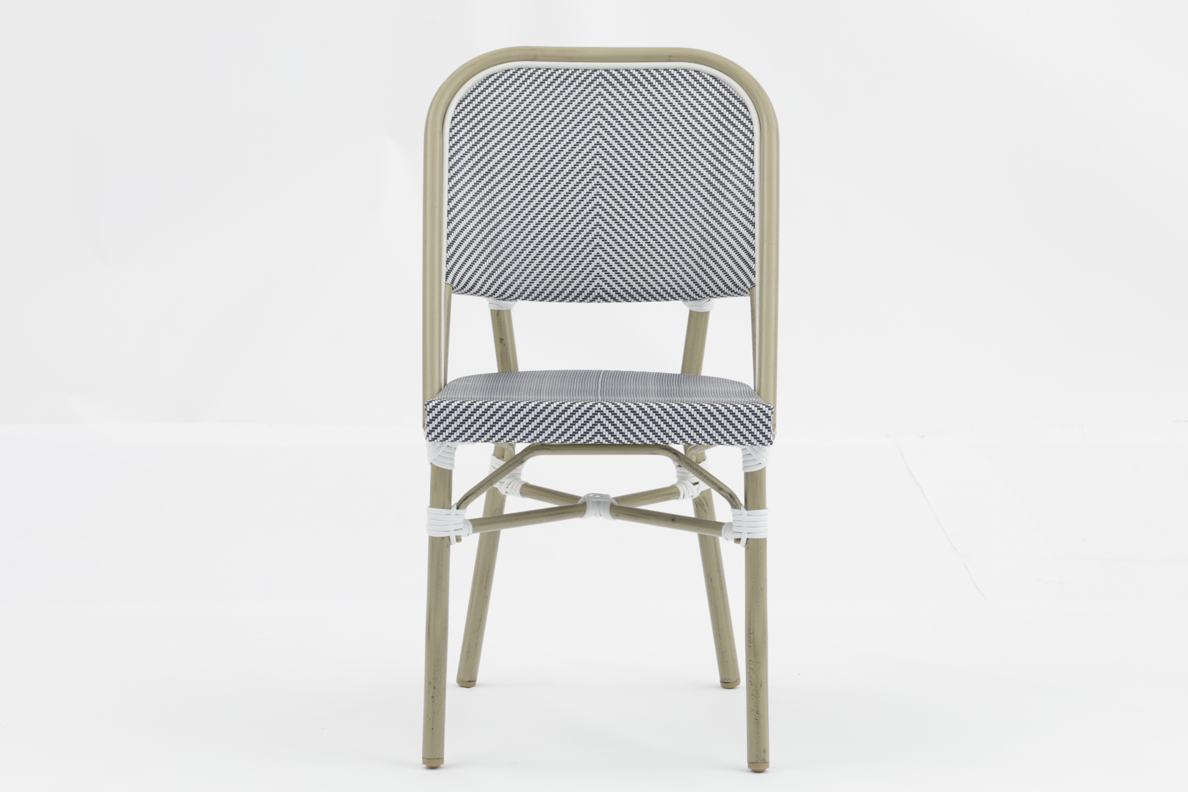 Outdoor dining stackable aluminum rattan bistro wicker chair-AD642148-2