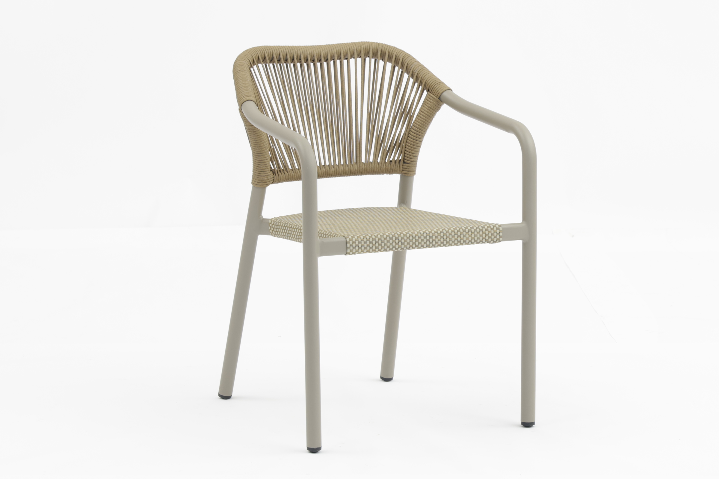 Outdoor dining stackable aluminum rattan bistro wicker chair-AD642347-2