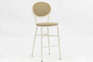 Outdoor Aluminum Bar stool with Teslin Fabric Seat and Backrest ,Restaurant use AD512004+AD551010