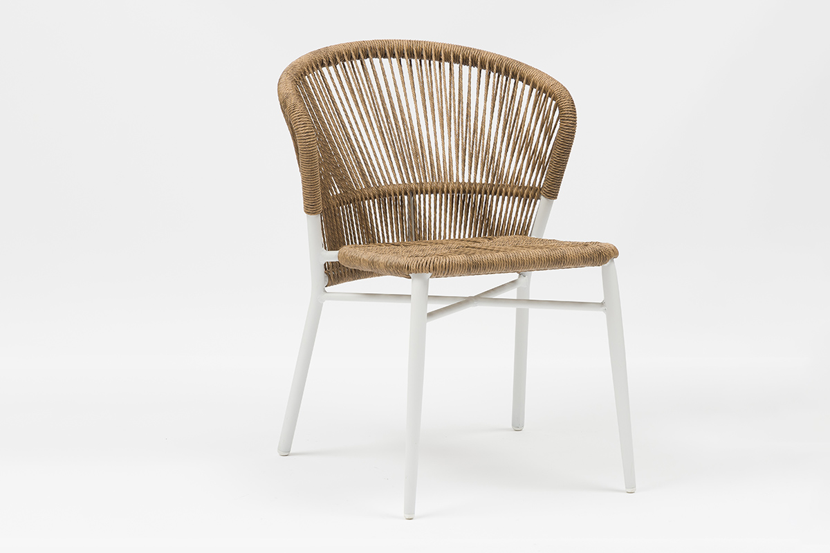 Chaise d'extérieur en osier et aluminium en forme de coquille Saint Jacques Lagos - AD722030