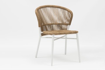 Lagos Scallop-Shaped Outdoor Aluminum Wicker Chair - AD722030