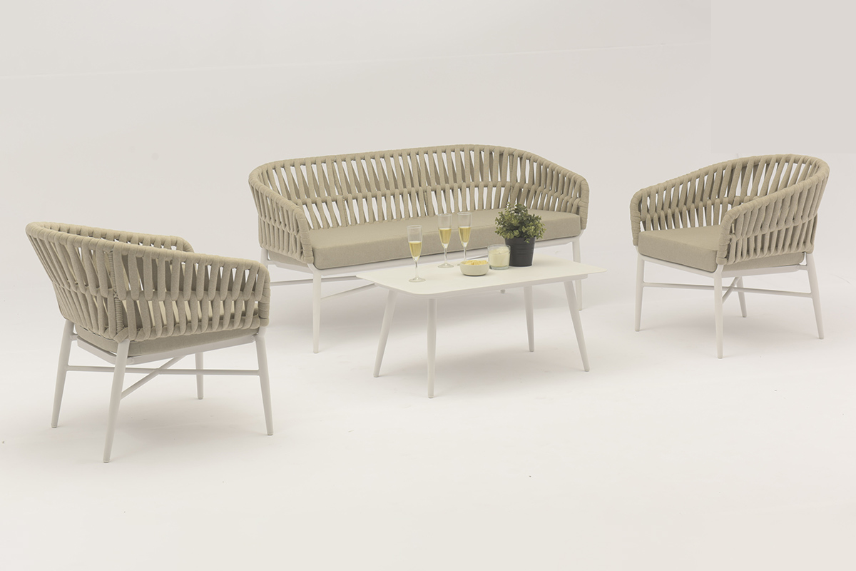 Outdoor Alum Baku rope sofa 4pcs set