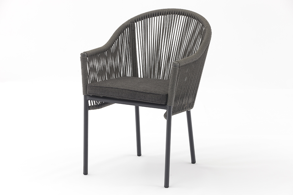 Outdoor dining stackable aluminum rattan bistro wicker chair-AD692067B