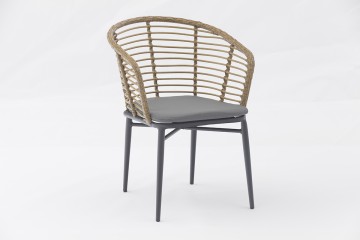 Outdoor dining stackable aluminum rattan bistro wicker chair-AD722017-1