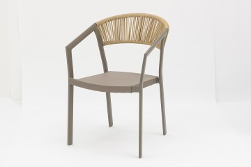 Outdoor dining stackable aluminum rattan bistro wicker chair- AD932006