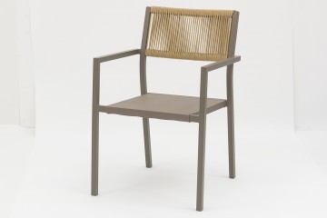 Outdoor dining stackable aluminum rattan bistro wicker chair-AD932008