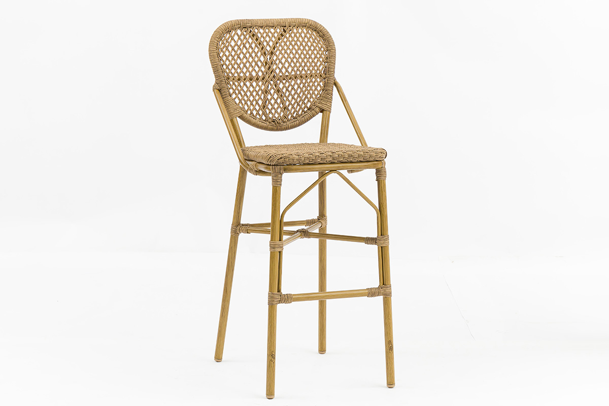 Outdoor Handcrafted PE Wicker Bar Stool Bistro AD642312B+AD551010