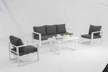 Outdoor full-aluminum AD995001 Ailsa alum sofa 4pcs set combines modern elegance