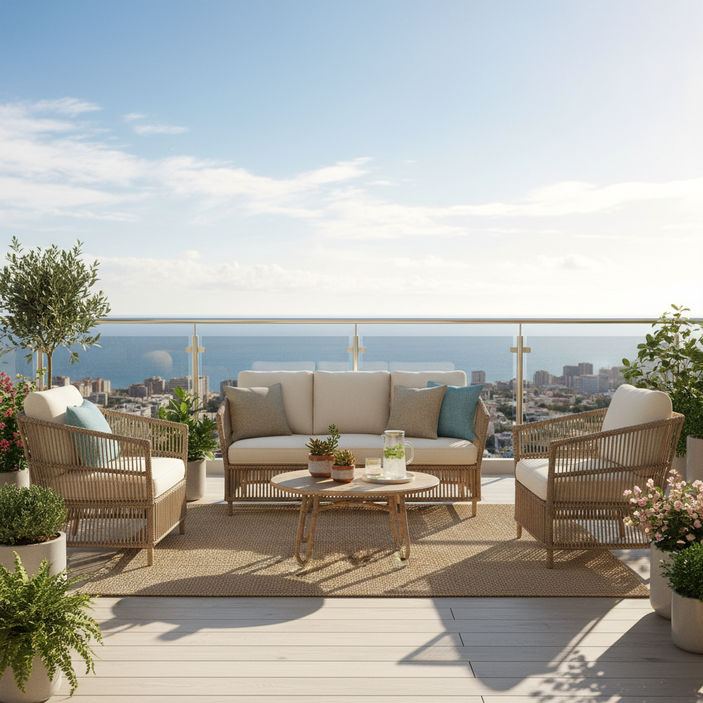 Rattan Sofa Set For Patio And Balcony Living