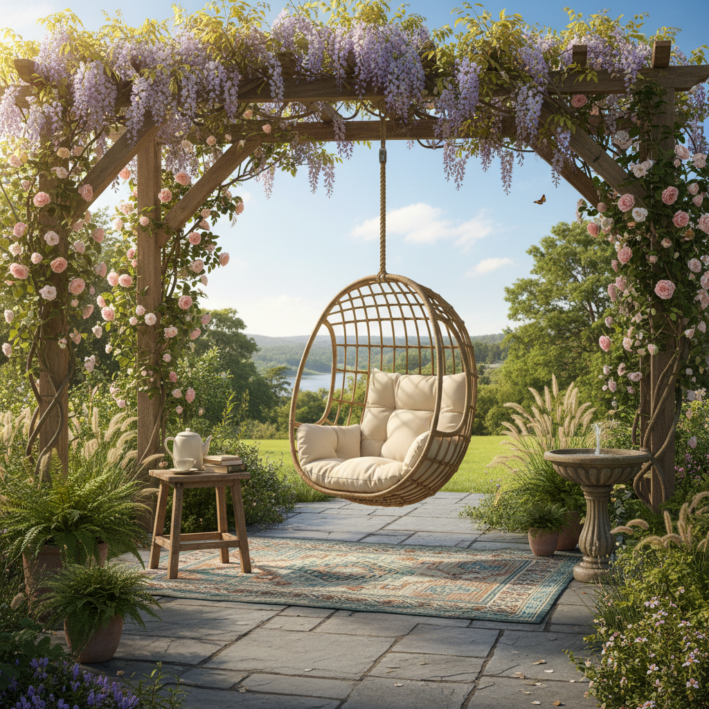 Rattan Hanging Chair For Garden Relaxation