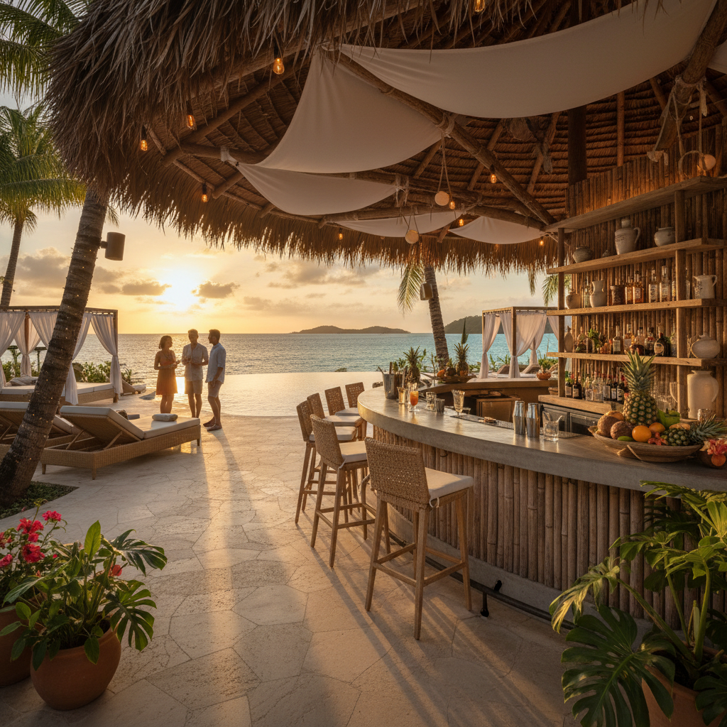 Outdoor Bar Set For Hotel And Resort Spaces