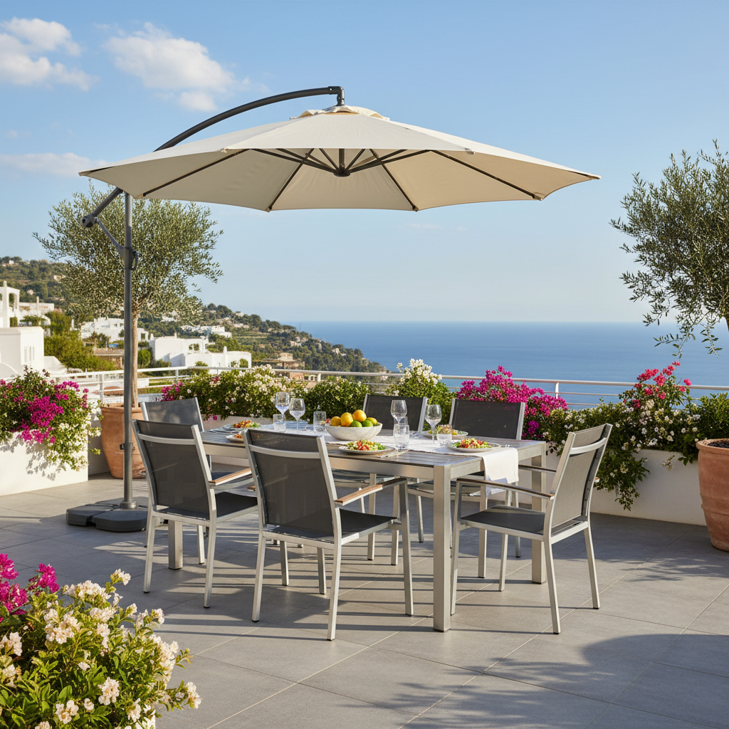 Outdoor Aluminum Dining Table For Terrace Furniture Setups