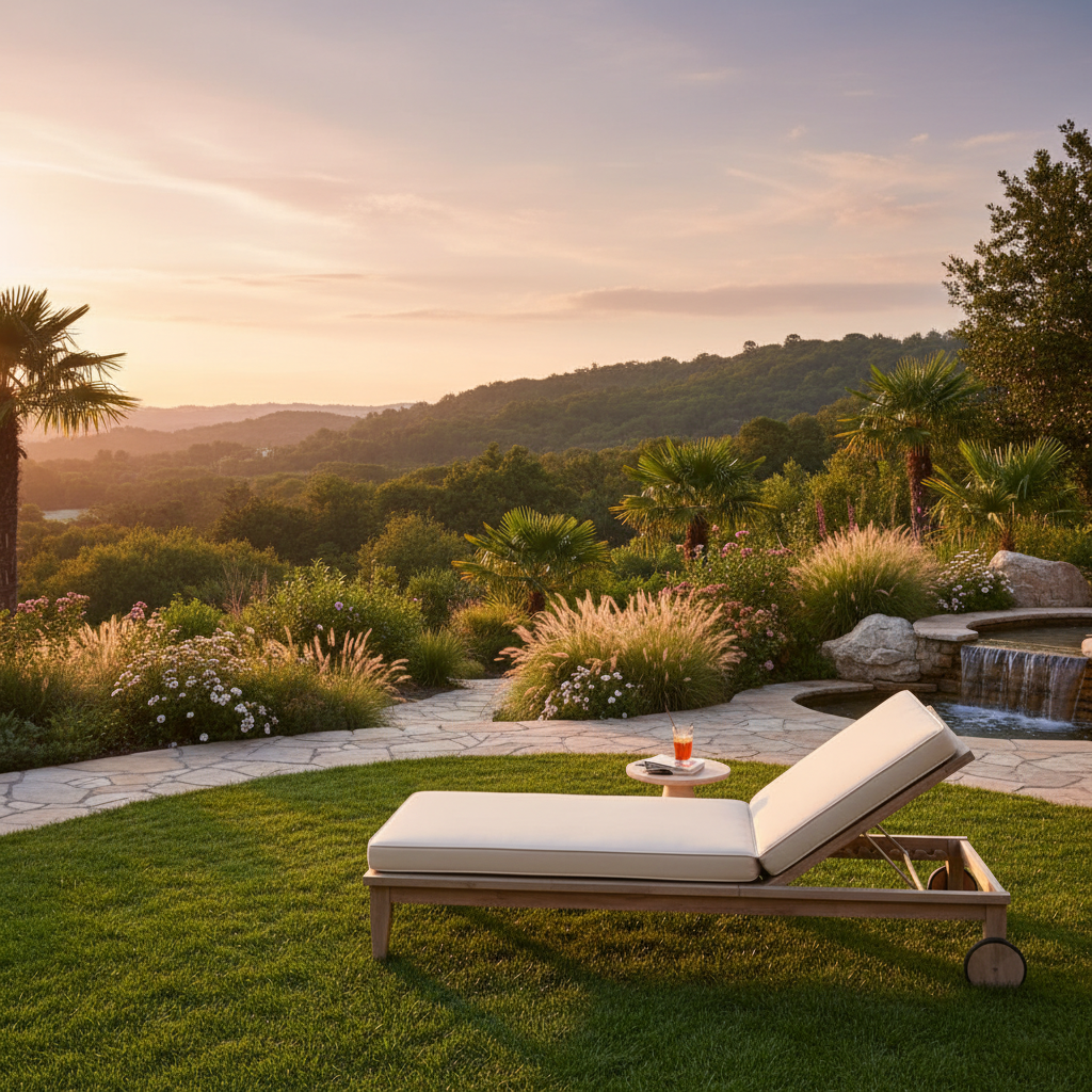 Sun Lounger For Garden And Landscape Decoration