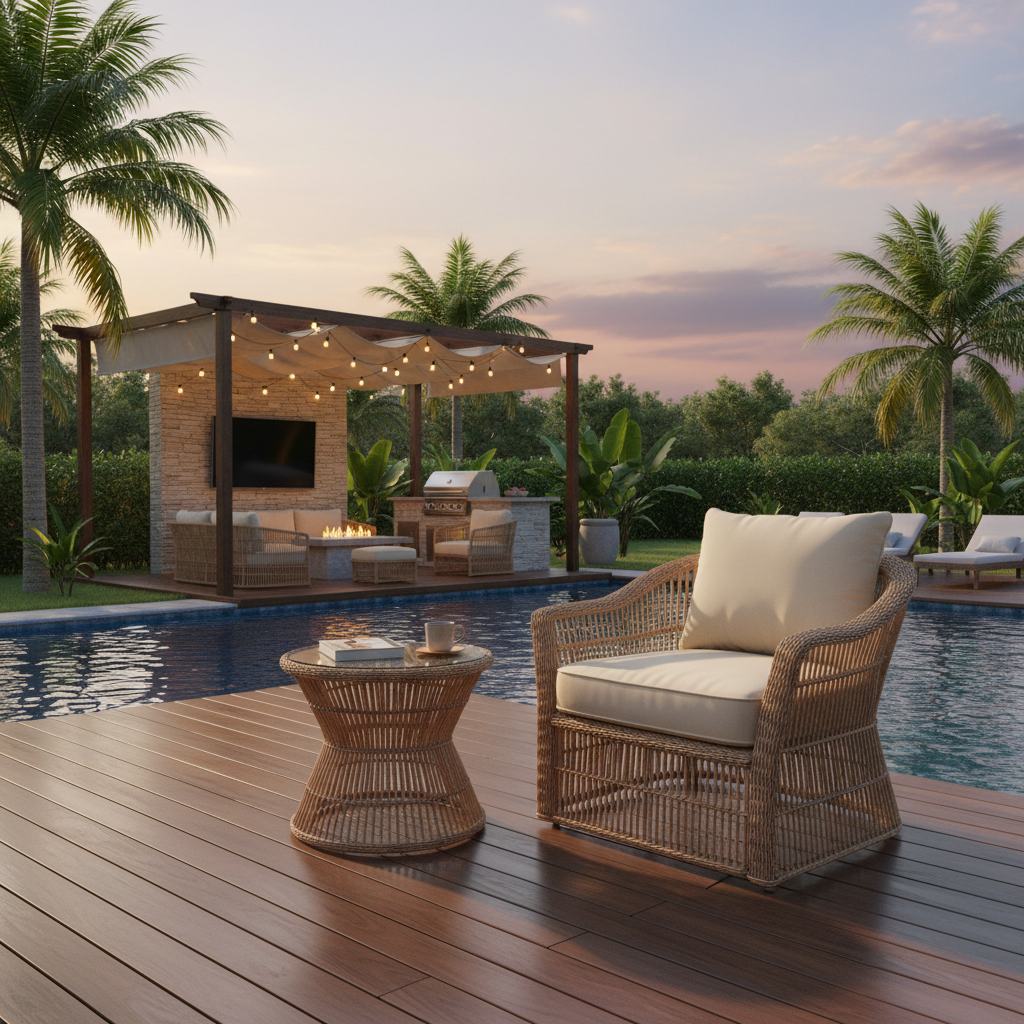 PE Rattan Outdoor Chair For Outdoor Entertainment Areas