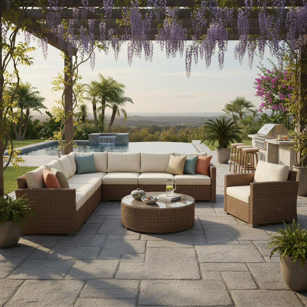 Rattan Sofa Set For Outdoor Entertainment Areas