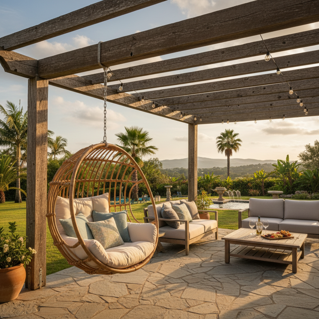 Rattan Hanging Chair For Outdoor Entertainment Areas