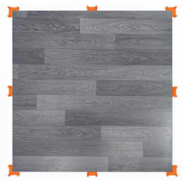 Wood Grain PVC Surface Rubber Tile Easy To Clean
