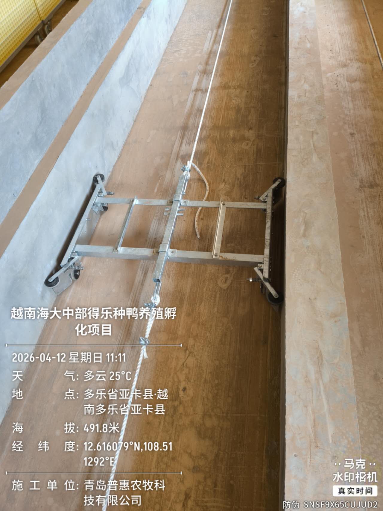 Installation eines Entenfarm-Mistreinigungssystems