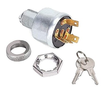 EZGO TXT Golf Cart Ignition Switch 33639-G01 with 2 Keys – 4 Spade Terminal Key Switch for Gas & Electric Models