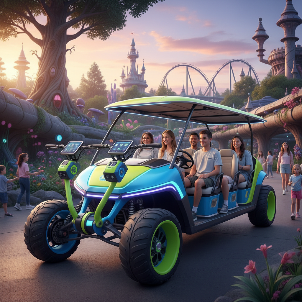 Electric Bike Golf Cart For Amusement And Theme Parks