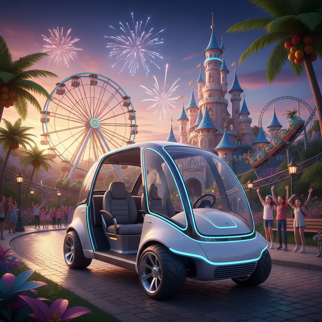 Enclosed Golf Cart For Amusement And Theme Parks
