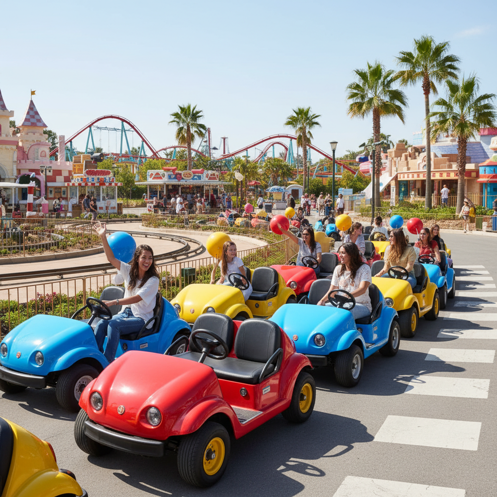 Two Seater Golf Buggies For Amusement And Theme Parks