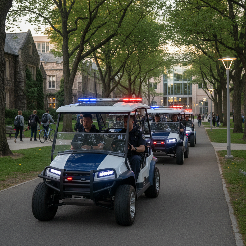 Electric Street Golf Carts For University Campus Patrols