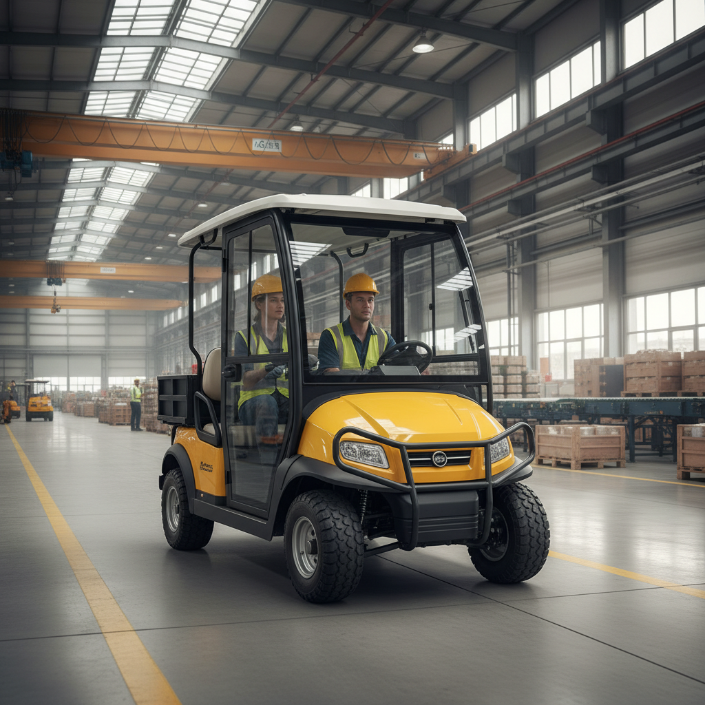 Enclosed Golf Cart For Large Factory Complexes