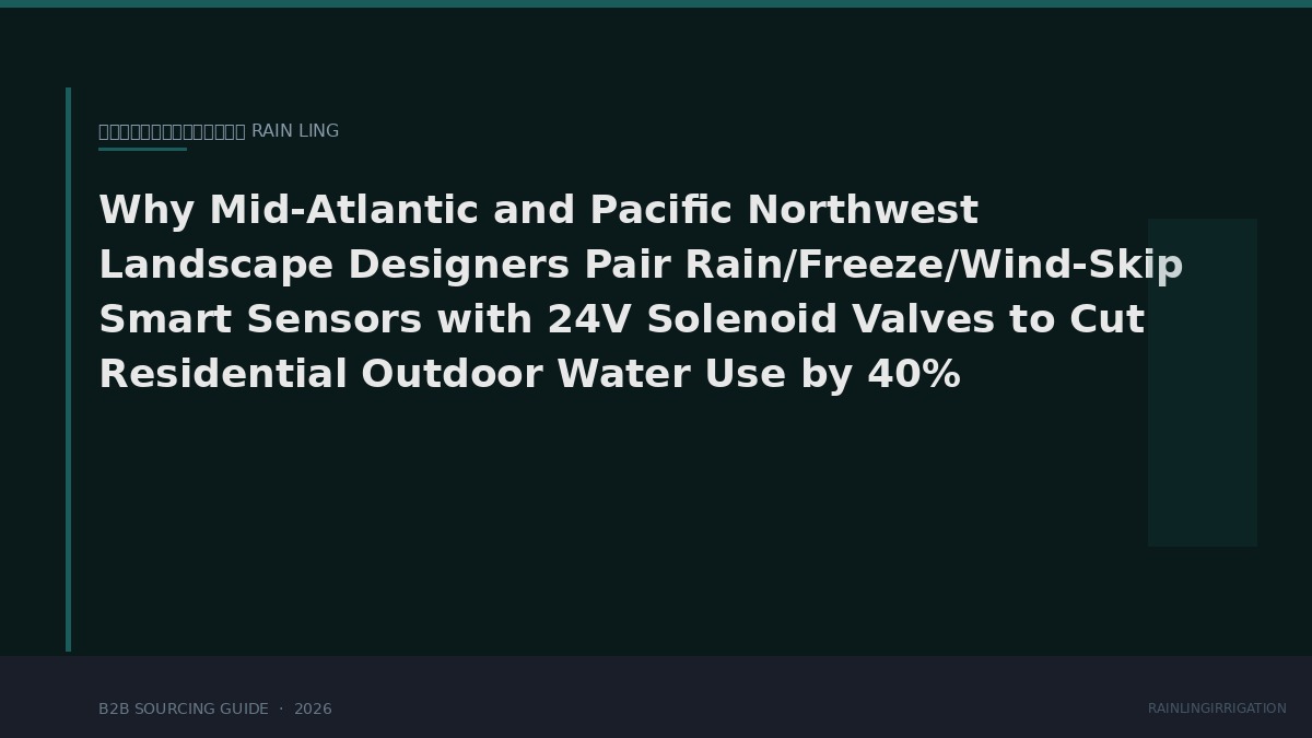 為什麼美國中大西洋和太平洋西北地區的景觀設計師將雨水/冰凍/風阻智慧感測器與 24V 電磁閥結合使用，以減少住宅戶外用水量 40%？