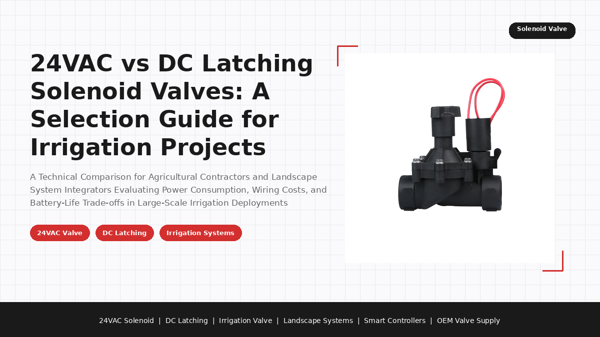 24VAC vs DC Latching Solenoid Valves: A Selection Guide for Irrigation Projects
