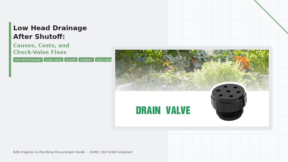 Low Head Drainage After Shutoff: Causes, Costs, and Check-Valve Fixes