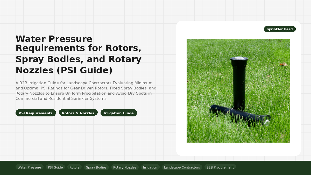 Water Pressure Requirements for Rotors, Spray Bodies, and Rotary Nozzles (PSI Guide)