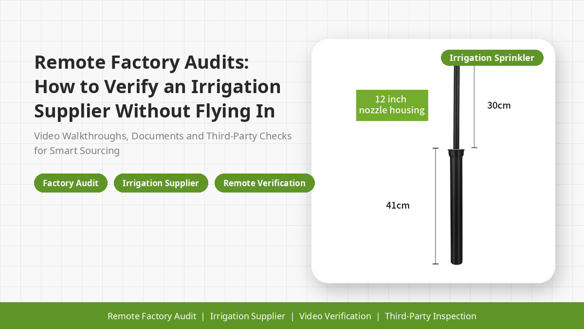 Remote Factory Audits: How to Verify an Irrigation Supplier Without Flying In