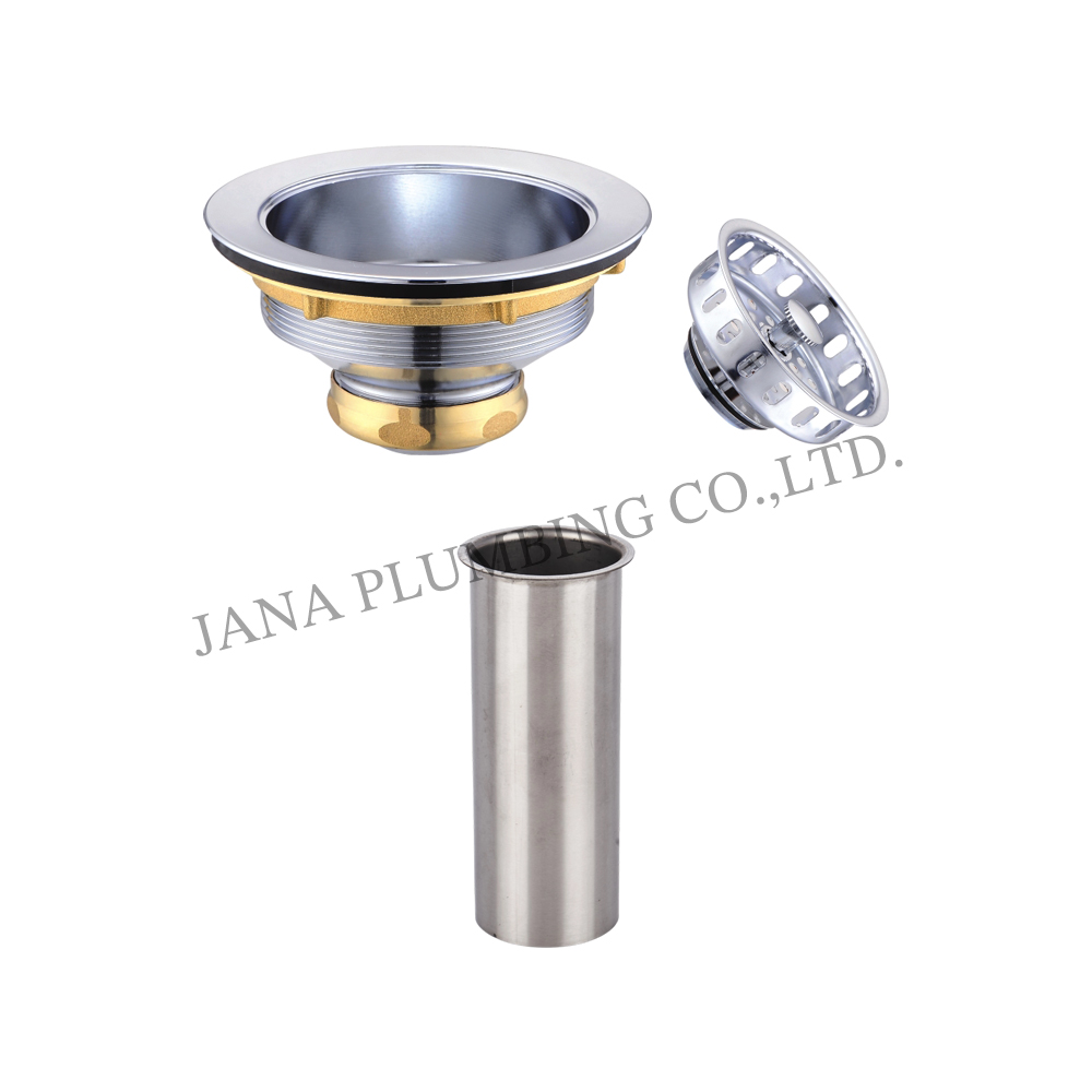 Heavy Duty Brass Sink Strainer with tailpiece JN-1001-1-T