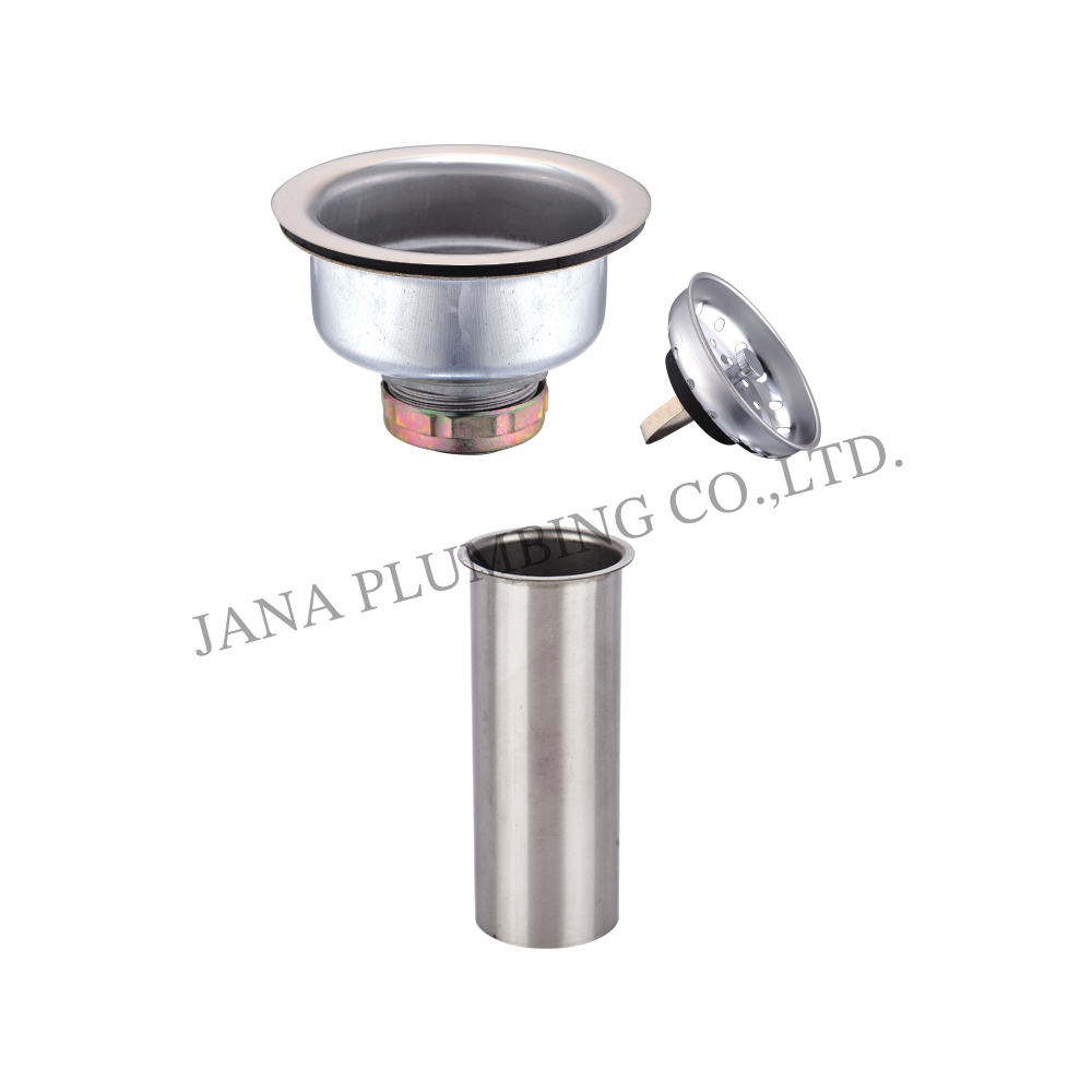 Tiefspülbecken-Sieb mit Rollgewinde und Ablaufgarnitur JN-1016-T