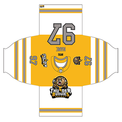 Sublimated tackle twill applique Ice Team jersey