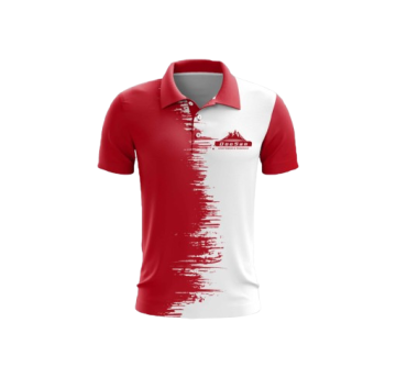 Red and White Custom Cricket Jersey - Breathable Sublimated Team Uniform for Club & Match