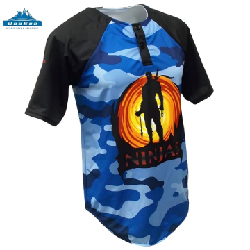 Unisex Ninja Theme Camouflage Baseball Jersey Moisture-Wicking Breathable Sports Team Wear Casual Athletic Uniform Plus Size