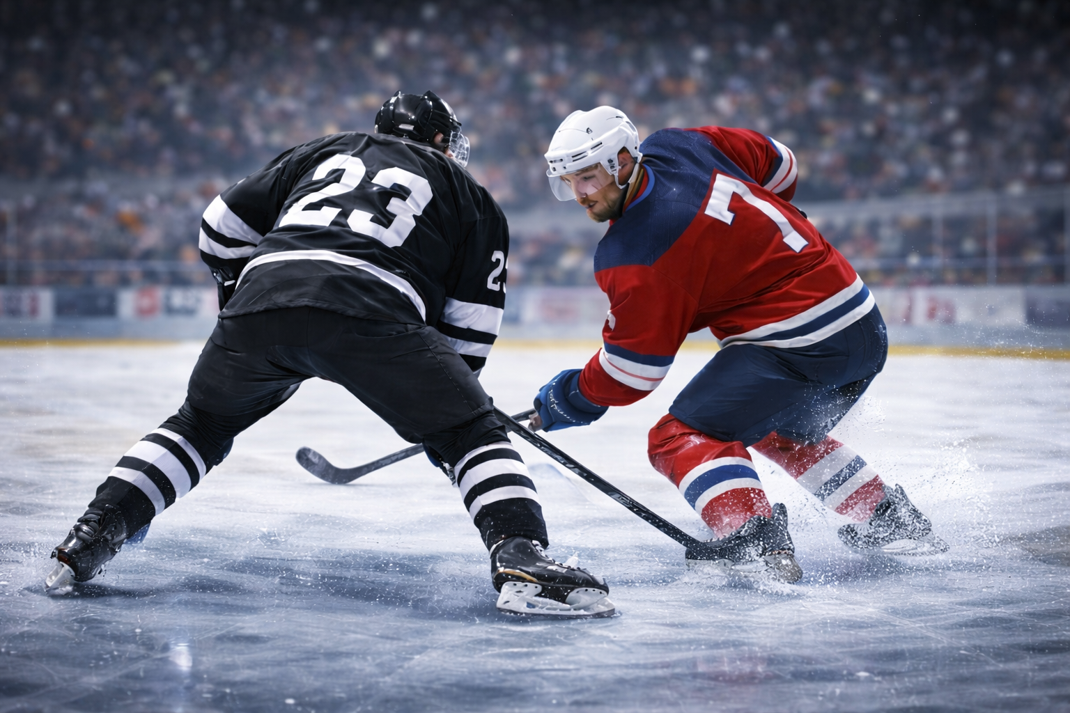 Custom ice hockey jerseys in game action for North American teams.png