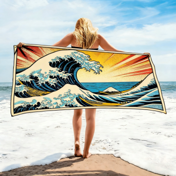 Customized Sublimated Quick Dry Sand Proof Unisex Adult Beach Towel
