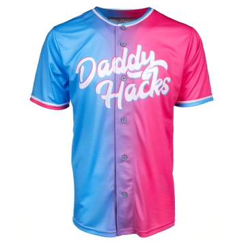 Custom "Daddy Hacks" Split-Color Baseball Uniform Set – Jersey & Shorts with Name & Number