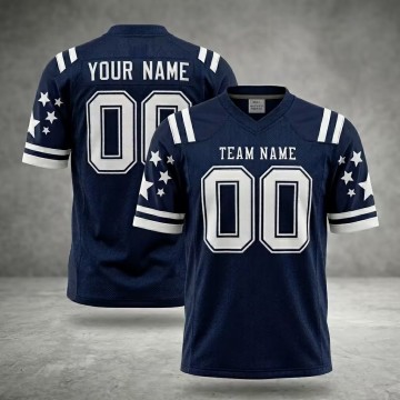 Custom Sublimation Navy Star Baseball Jersey - Breathable Mesh Performance Team Uniform