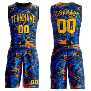 Custom Sublimation Basketball Jersey Camouflage Geometric Printed Basketball Uniform High Quality Breathable Mesh Sports Wear Team Kit