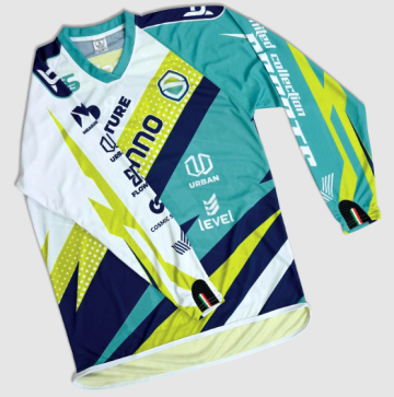 Motocross shirt, raglan sleeves and regular fit