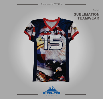 Patriots 15 Patriotic Eagle American Flag Football Jersey - Premium Breathable Mesh Custom Team Uniform with V-Neck Design