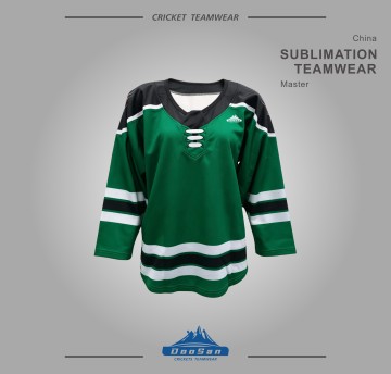 DooSan Custom Green Sublimation Cricket/Ice Hockey Teamwear Jersey