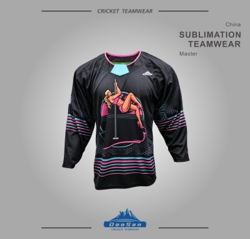 Custom Sublimated Ice Hockey Jersey Black Graphic Hockey Wear Sexy Pole Dance Girl Printed Team Uniforms
