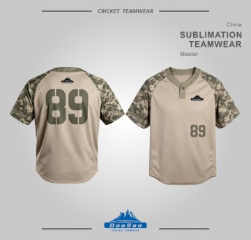 Desert Tan Digital Camo Henley Baseball Jersey - 1-Button