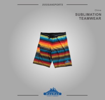 Vibrant Horizontal Stripe Sublimation Board Shorts – Quick-Dry Performance Surf Wear